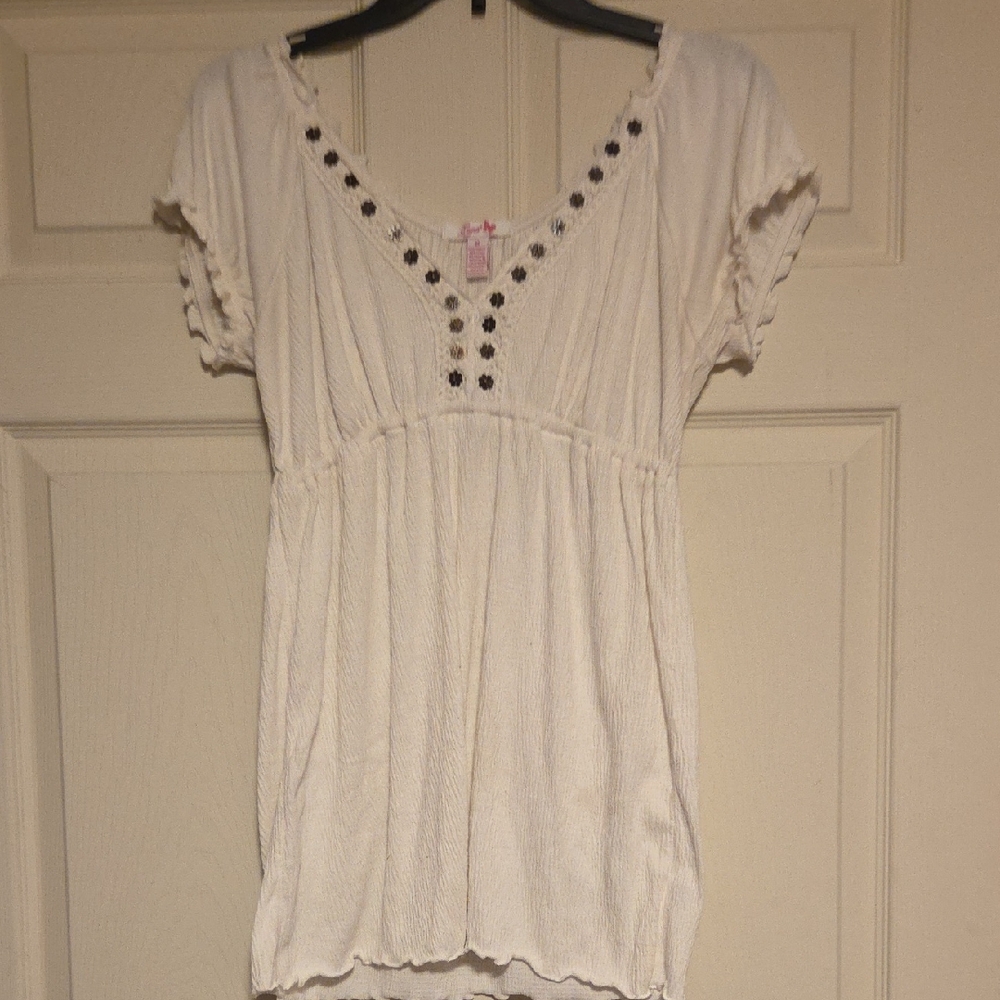 White Embellished Women's Top
